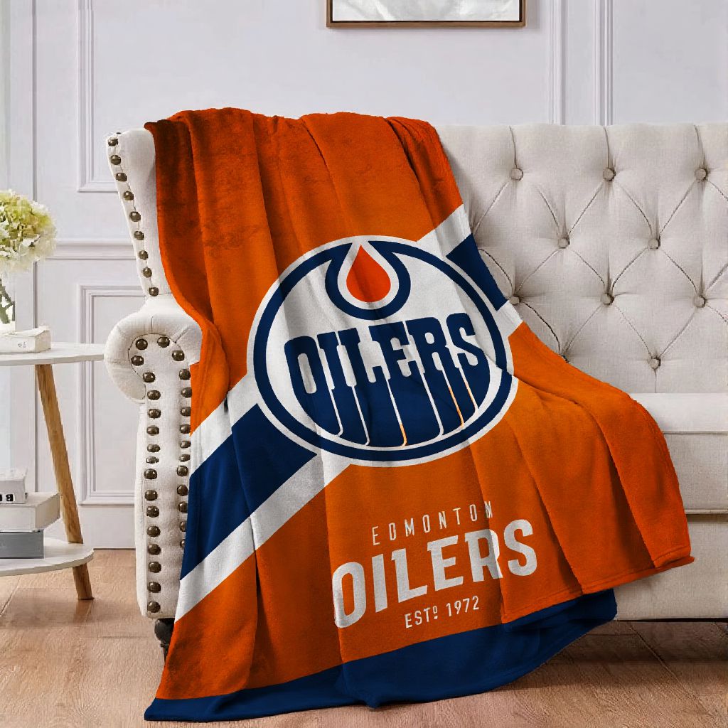 Edmonton Hockey Sport Throw Blanket