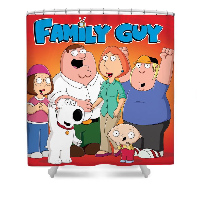Family Guy Shower Curtain, Animated Sitcom Characters Bathroom Decor