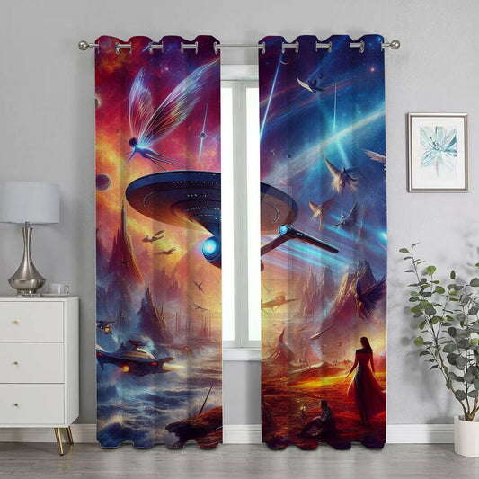 Fantasy Spaceship Blackout Curtain