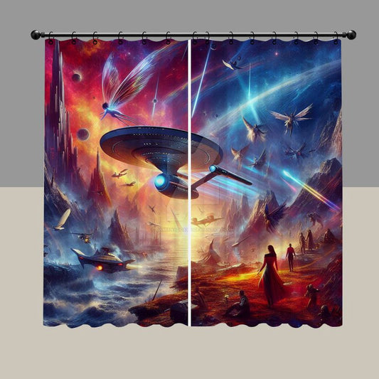 Fantasy Spaceship Blackout Curtain