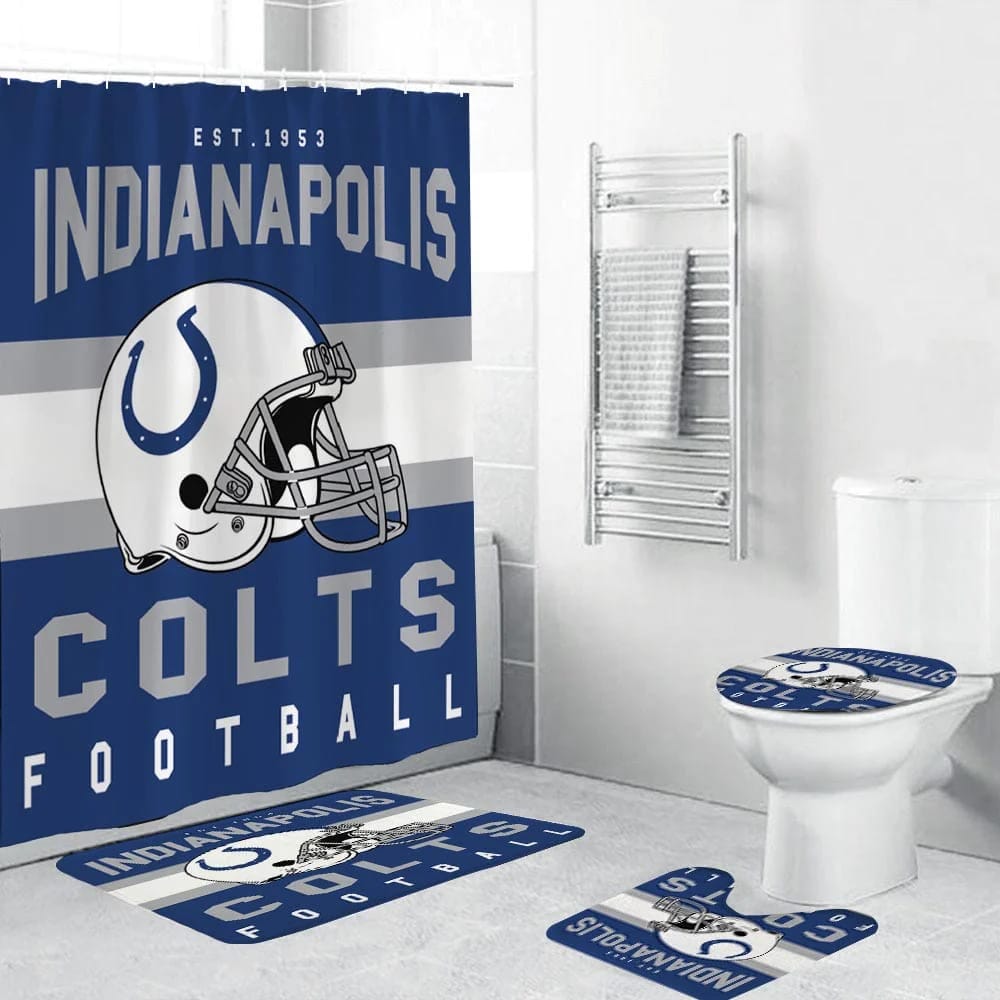 Douchegordijn Indianapolis Colts, helmteamvlag, NFL-voetbal, 180x180cm