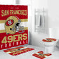 Douchegordijn San Francisco 49ers, NFL voetbalhelm teamvlag, 180x180cm