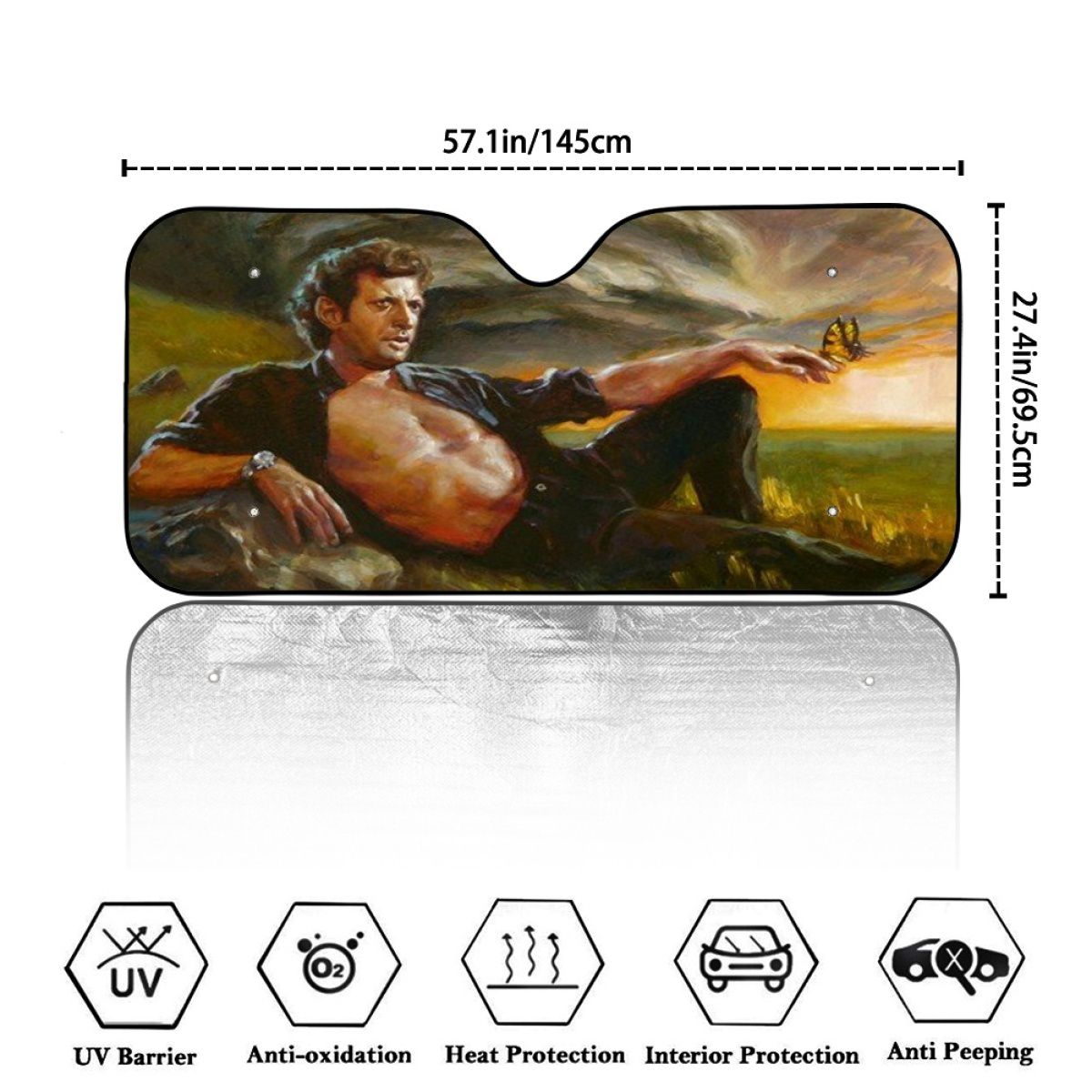 Funny Meme Jeff Character Car Sun Shade