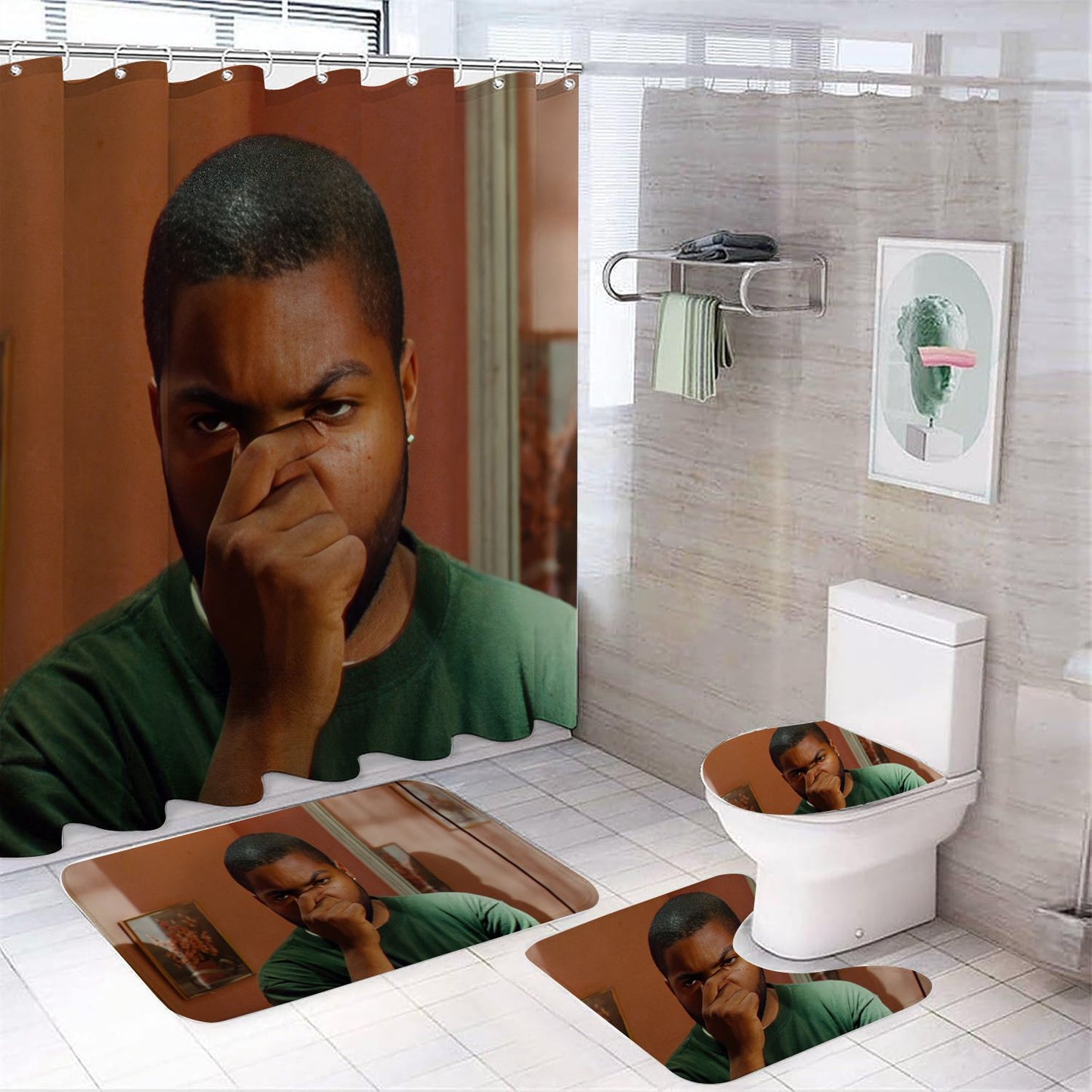 Funny Movie Bathroom Clip Shower Curtain
