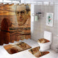Funny Jeff Oil Painting with Monkey Shower Curtain