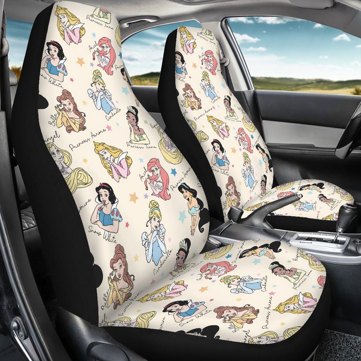 Girly Cartoon Princess Car Seat Cover