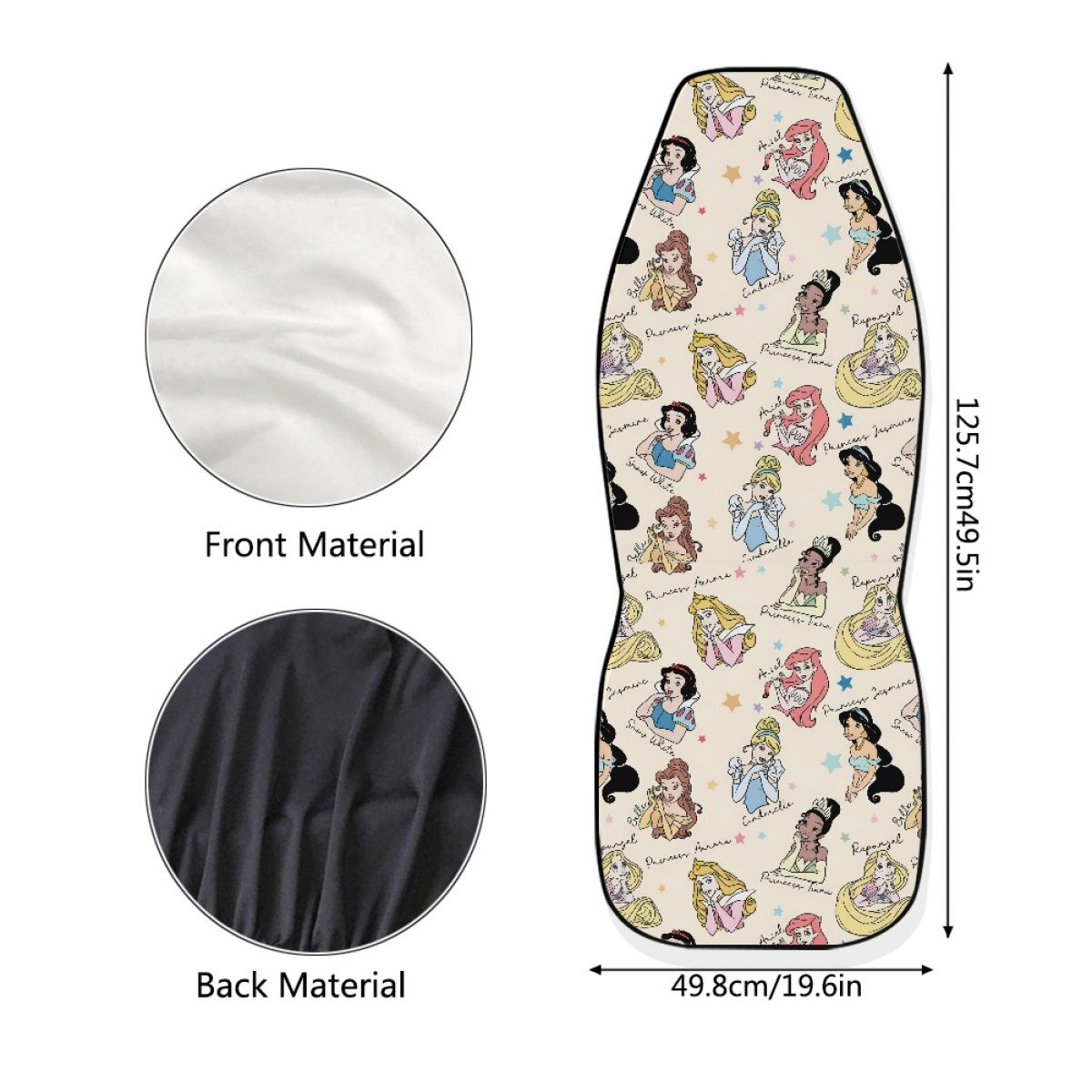 Girly Cartoon Princess Car Seat Cover