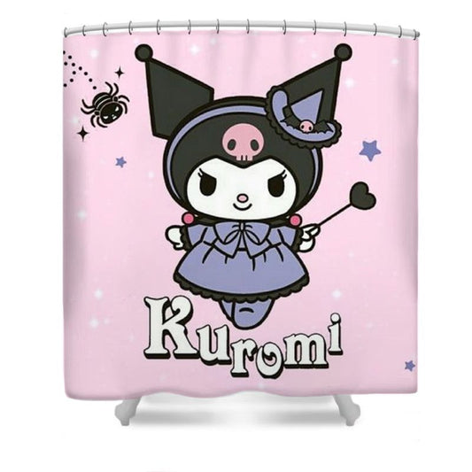 Douchegordijn Kuromi, Cartoon Sanrio Wit Konijn Girly, 180x180cm