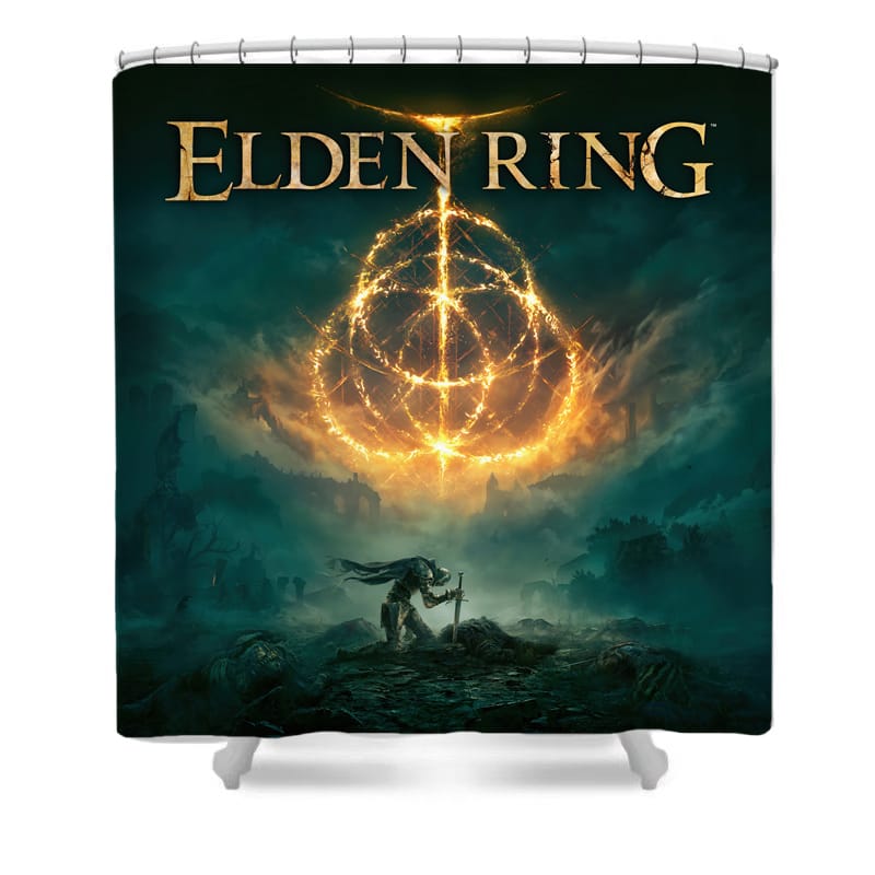 Rideau de douche Elden Ring, jeu vidéo gothique, 180x180cm