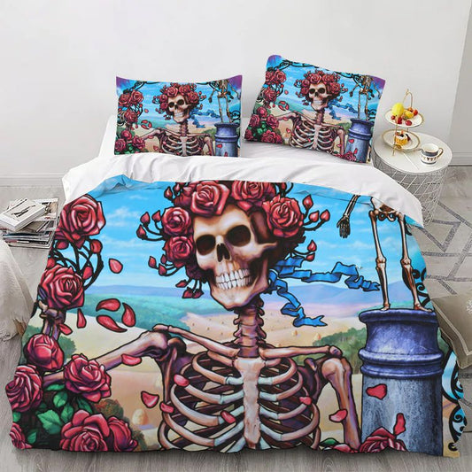 Gothic Rose Skeleton Bedding Set