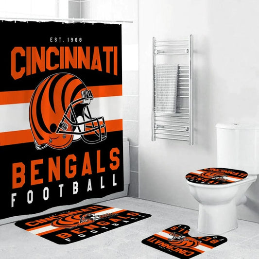 Football Helmet Team Flag Bengals Shower Curtain