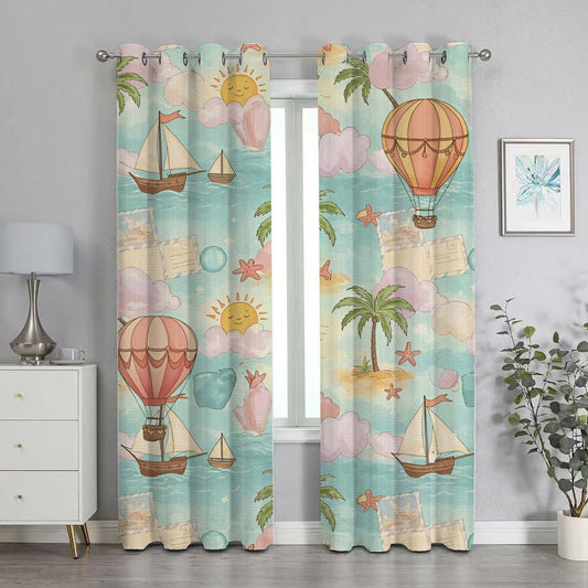 Hot Air Balloon Beachy Blackout Curtain