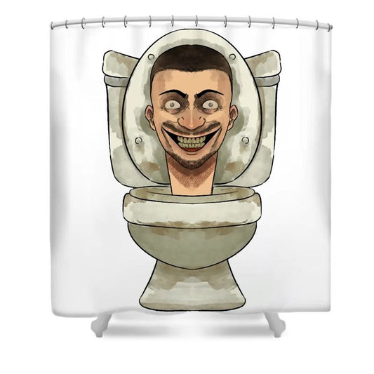 Human-headed Toilet Shower Curtain