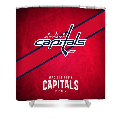 Ice Hockey Washington Shower Curtain