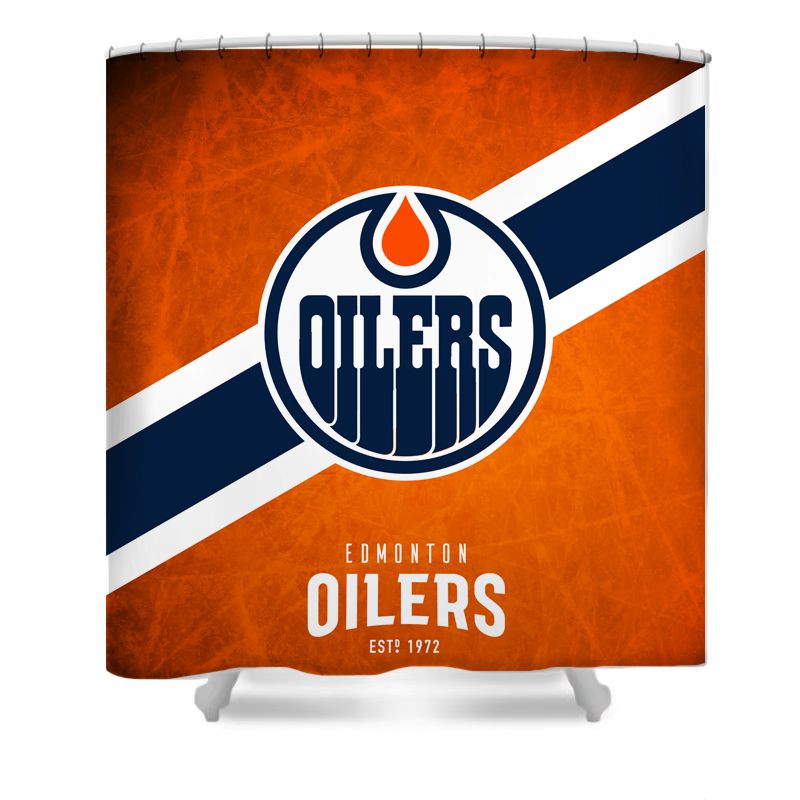 Ice Hockey Oilers Team Shower Curtain