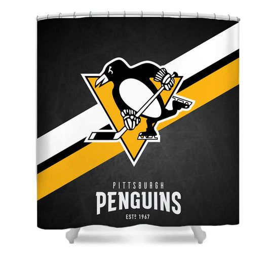 Ice Hockey Penguins Shower Curtain