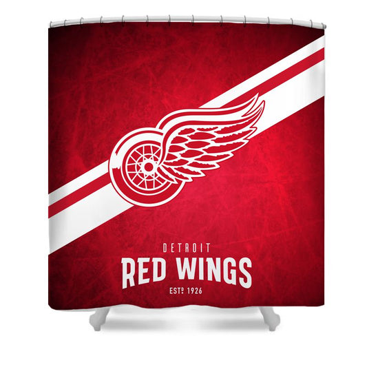 Ice Hockey Red Wings Shower Curtain