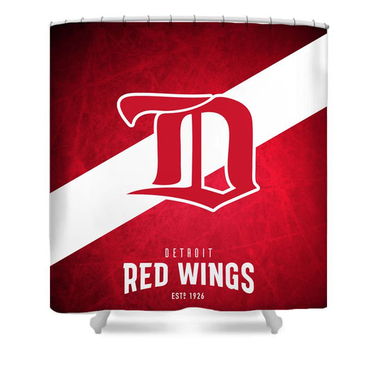 Ice Hockey Red Wings Shower Curtain