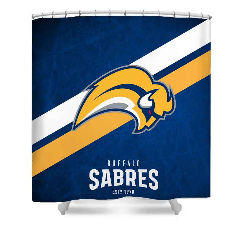 Ice Hockey Sabres Shower Curtain