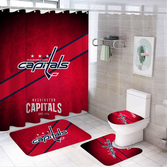 Ice Hockey Washington Shower Curtain