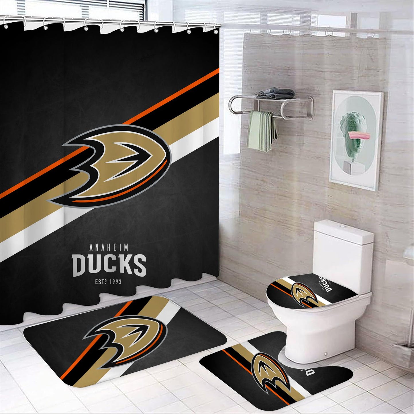 Rideau de douche Canards de hockey sur glace
