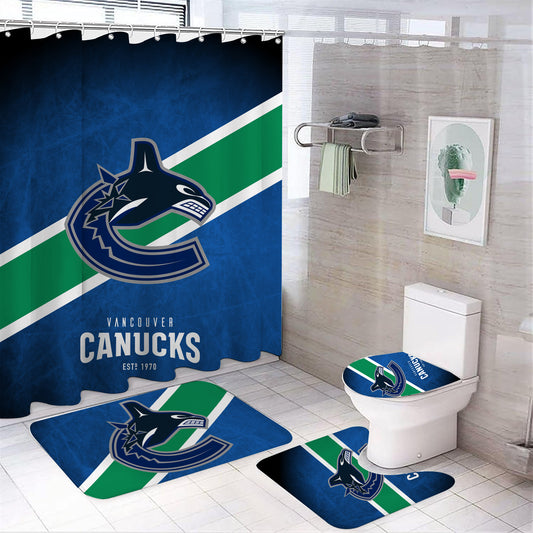 Ice Hockey Vancouver Blue Shower Curtain