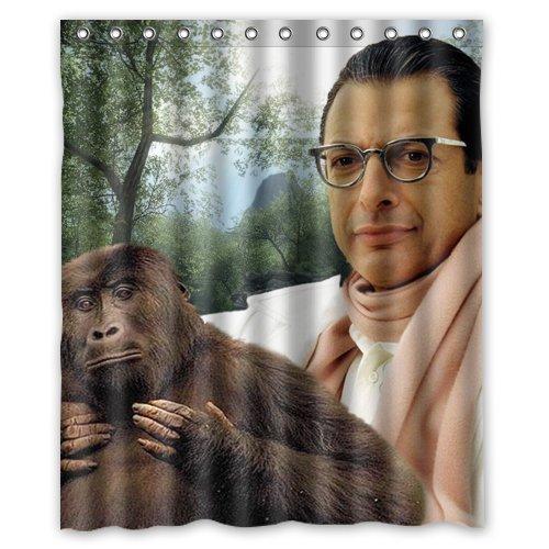 Funny Jeff Oil Painting with Monkey Shower Curtain