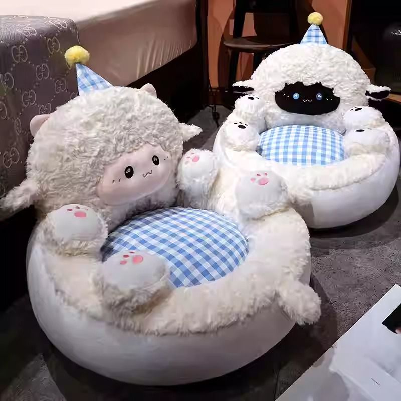 Lamb Sheep Stuffed Animal Floor Plush Chair