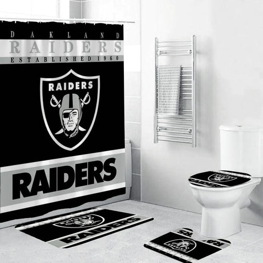 American Football Team Flag Shower Raiders Curtain