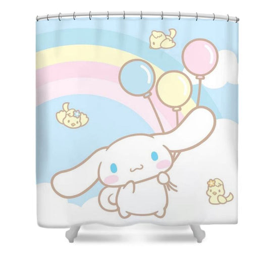 Rideau de douche Cinnamoroll, dessin animé Sanrio chien blanc, 180x180cm