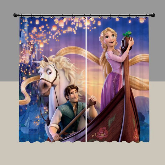 Long Blonde Hair Princess Blackout Curtain
