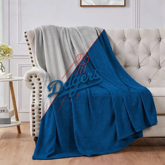 Los Angeles Blue Baseball Throw Blanket