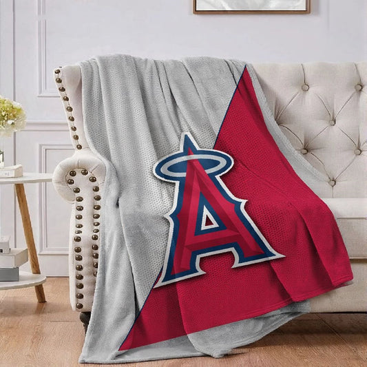 Los Angeles Red Baseball Throw Blanket