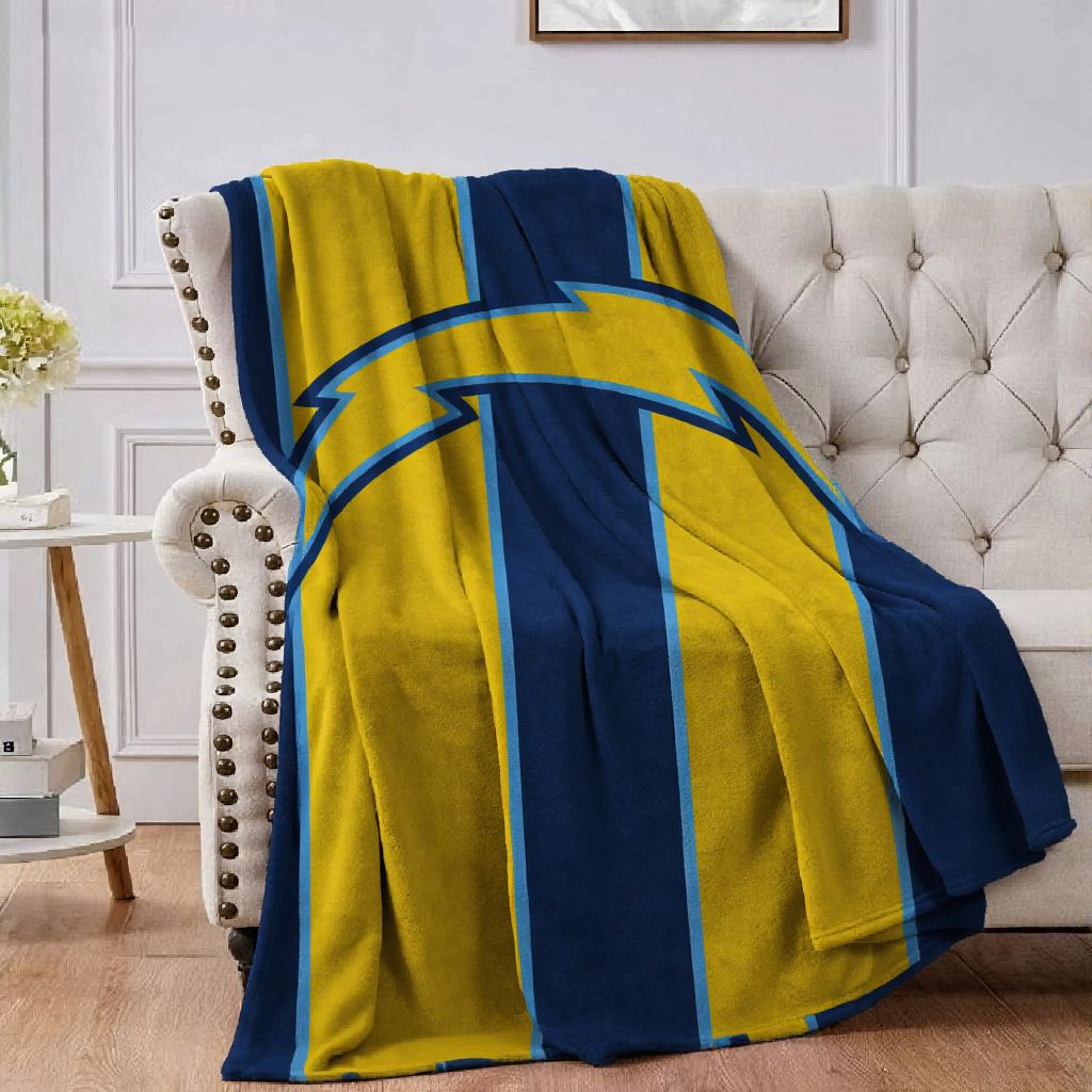 Los Angeles Yellow Football Sport Throw Blanket