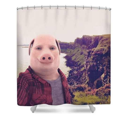 Meme Pig Face Shower Curtain