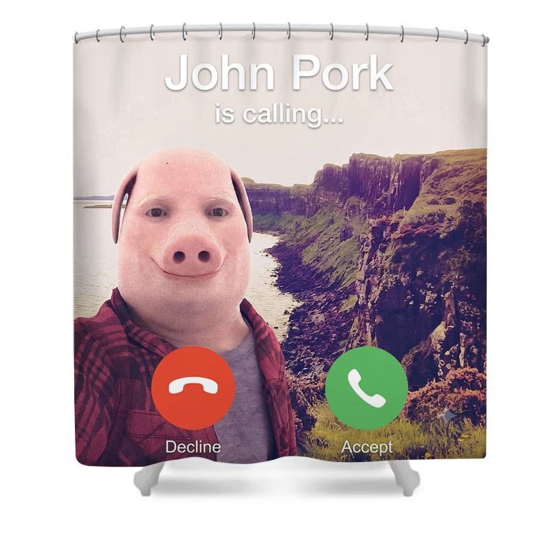 Meme Pig Face Shower Curtain - 4Pcs Set