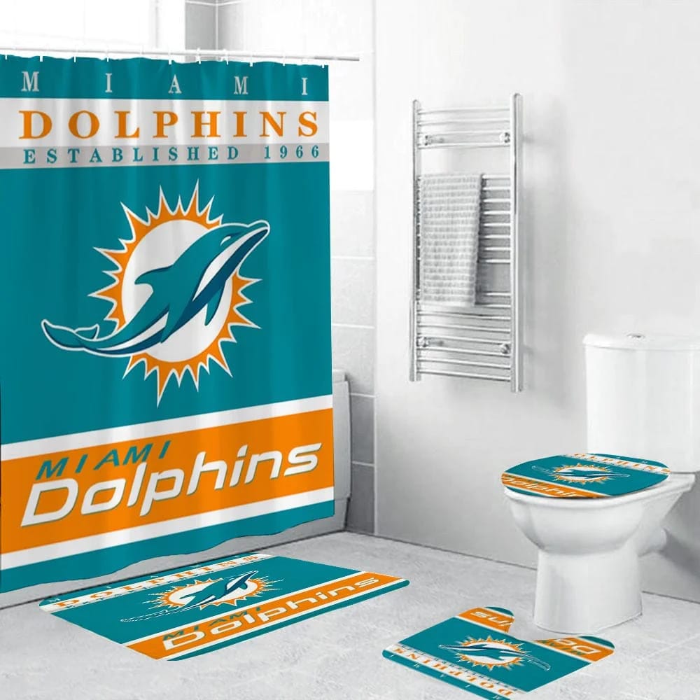 Football Team Dolphins Shower Curtain