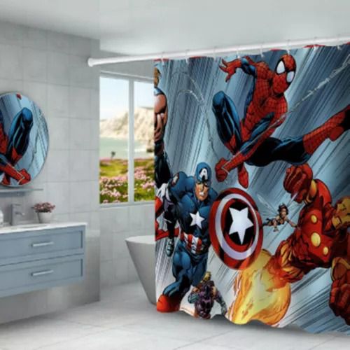 Mightiest Heroes Team Shower Curtain