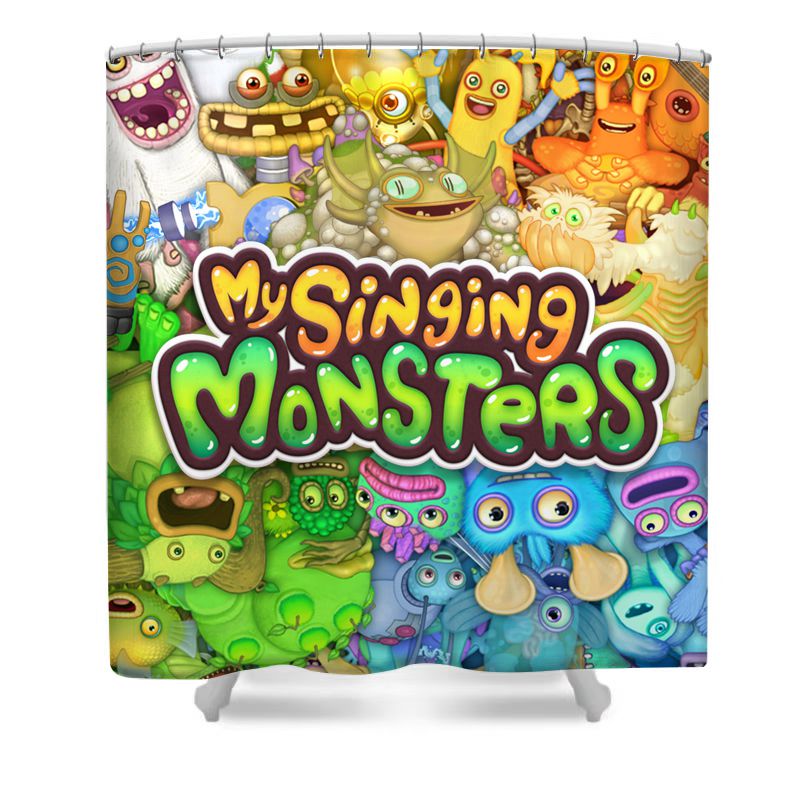 Monsters Pet Music Game Shower Curtain