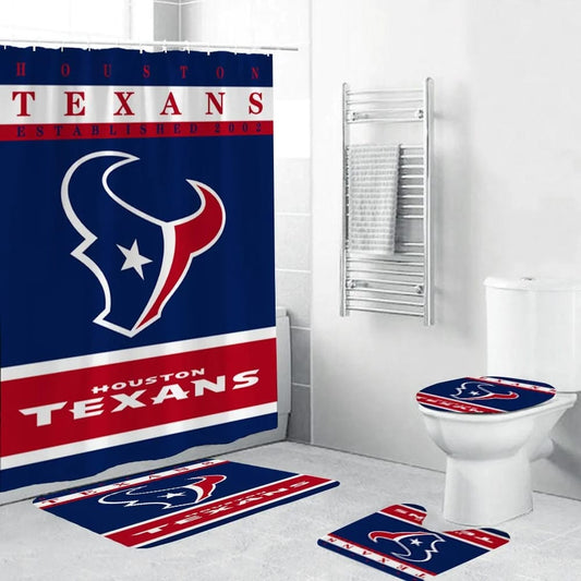 Douchegordijn Houston Texans, vlag van voetbalteam, 180x180cm