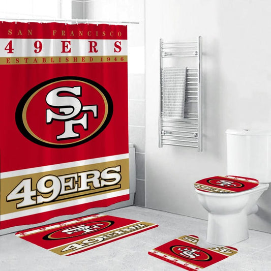 Douchegordijn 49ERS, NFL-voetbalteamvlag, 180x180cm