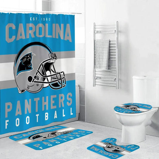 Football Helmet Team Flag Panthers Shower Curtain