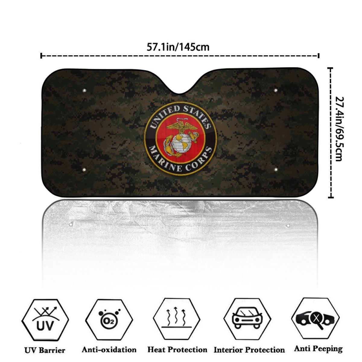 Naval Infantry Symbol Car Sun Shade