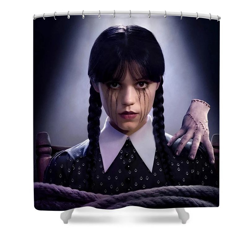Duschvorhang Wednesday Addams, Nevermore Academy, Spooky Girl, 180x180cm
