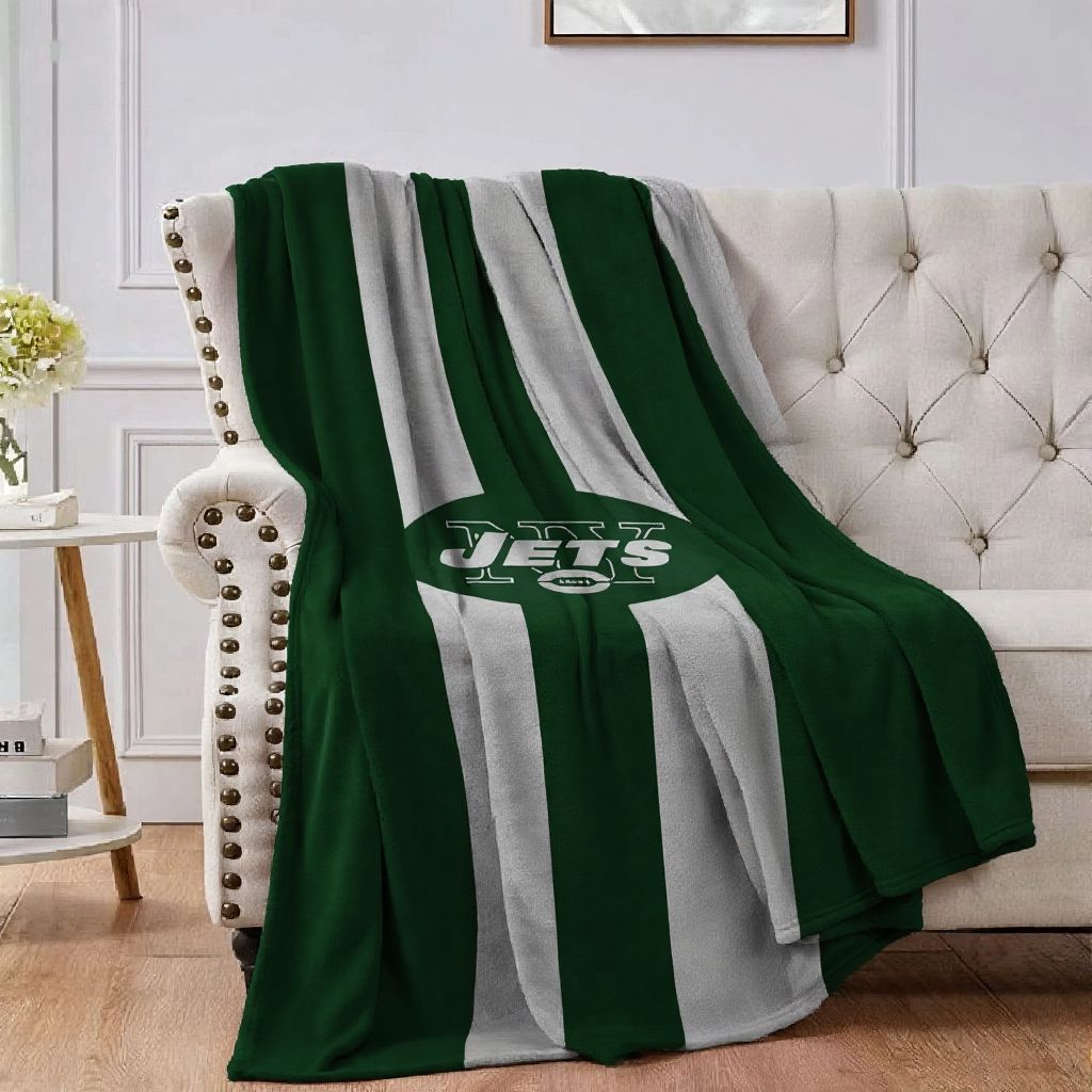 New York Green Football Sport Throw Blanket