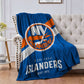 New York Hockey Blue White Sport Throw Blanket