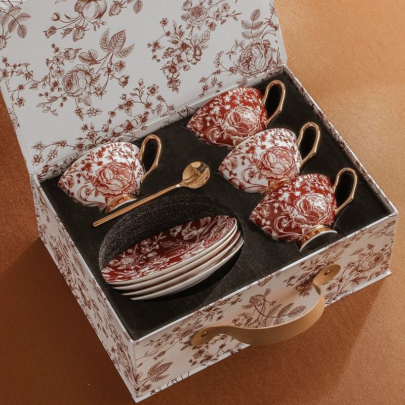 Red Rose Garden Tea Cup and Saucer Set