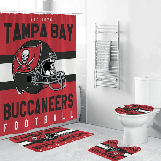 Douchegordijn Tampa Bay Buccaneers, NFL voetbalhelm teamvlag, 180x180cm