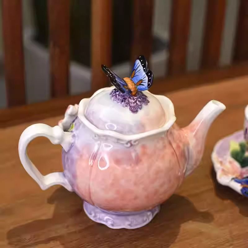 Spring Butterfly Tea Cup and Saucer Set