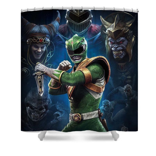 Duschvorhang Power Rangers, Green Ranger, Super Sentai, 180x180cm